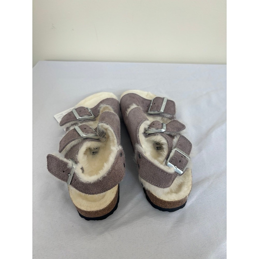 Birkenstock Milano Suede Shearling Faded Purple Sandals Size 7 women's new - Picture 4 of 7